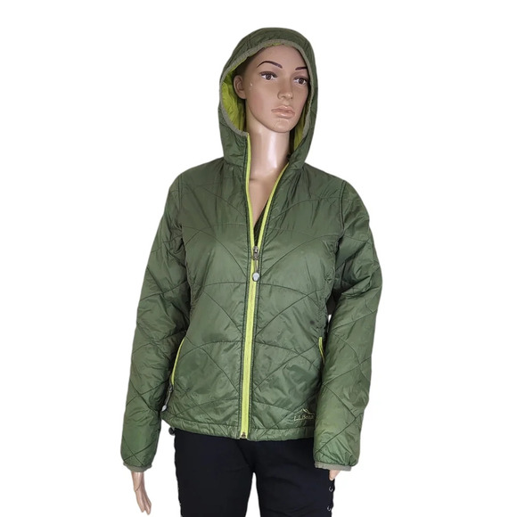L.L. Bean Womens Green Full Zip Lightweight Puffer Jacket Packable - Picture 1 of 8